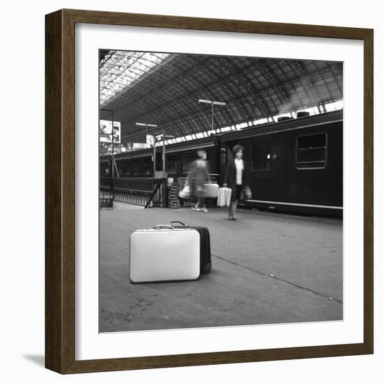 Travellers on a Platform, Centraal Station, Amsterdam, Netherlands, 1963-Michael Walters-Framed Photographic Print