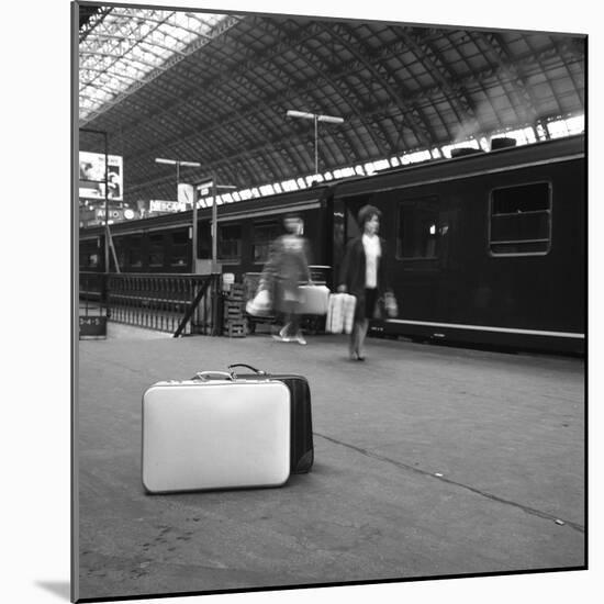 Travellers on a Platform, Centraal Station, Amsterdam, Netherlands, 1963-Michael Walters-Mounted Photographic Print