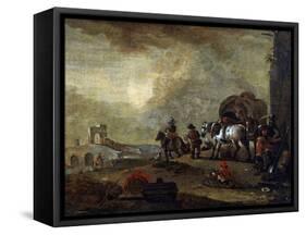 Travellers on the Way, 17th Century-Philips Wouwerman-Framed Stretched Canvas