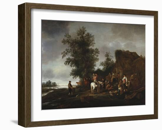 Travellers Refreshing Themselves at a Riverside Tavern, 1664-Isaac Van Ostade-Framed Giclee Print