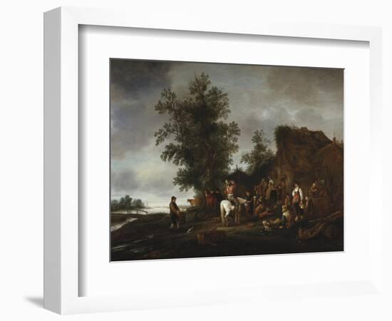 Travellers Refreshing Themselves at a Riverside Tavern, 1664-Isaac Van Ostade-Framed Giclee Print