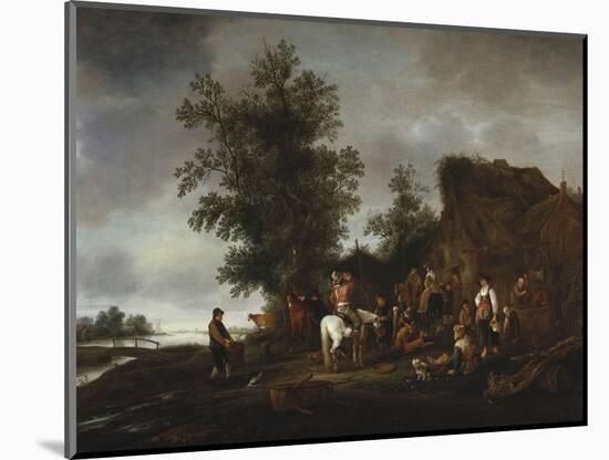 Travellers Refreshing Themselves at a Riverside Tavern, 1664-Isaac Van Ostade-Mounted Giclee Print