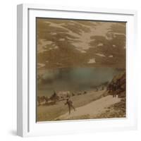 'Travellers with July snowballs, on road over the Haukeli mountains, Norway'-Elmer Underwood-Framed Photographic Print