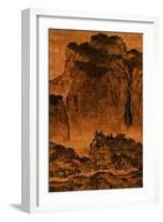 Travelling Among Streams and Mountains, Hanging Scroll, Ink on Silk, c. 1000, China-Ku'an Fan-Framed Giclee Print