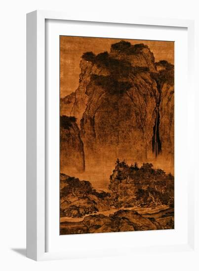 Travelling Among Streams and Mountains, Hanging Scroll, Ink on Silk, c. 1000, China-Ku'an Fan-Framed Giclee Print