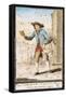 Travelling Bookseller in Piazza San Simone, Florence, Print-null-Framed Stretched Canvas