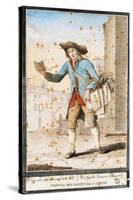 Travelling Bookseller in Piazza San Simone, Florence, Print-null-Stretched Canvas