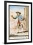 Travelling Bookseller in Piazza San Simone, Florence, Print-null-Framed Giclee Print