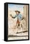 Travelling Bookseller in Piazza San Simone, Florence, Print-null-Framed Stretched Canvas