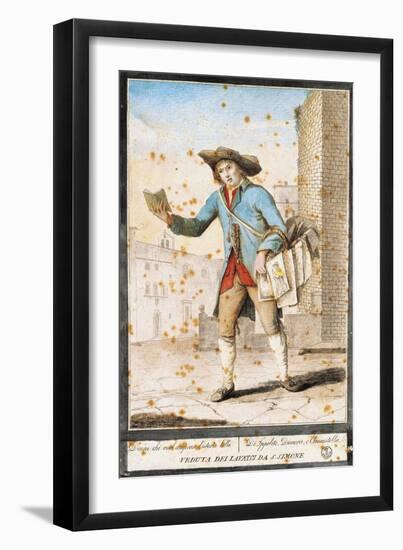 Travelling Bookseller in Piazza San Simone, Florence, Print-null-Framed Giclee Print