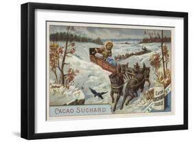 Travelling by Dog Sled, Alaska-null-Framed Giclee Print