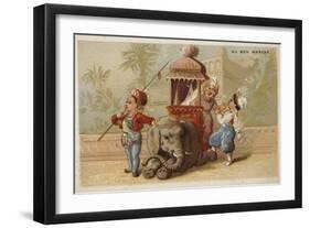 Travelling by Elephant-null-Framed Giclee Print