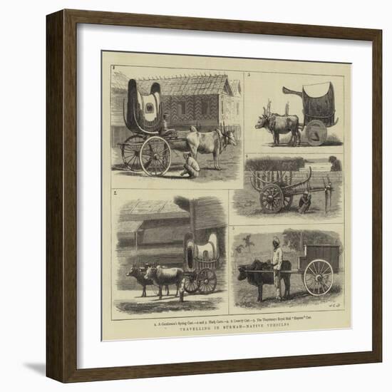 Travelling in Burmah, Native Vehicles-John Charles Dollman-Framed Giclee Print