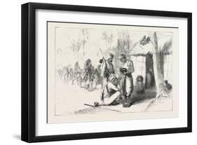 Travelling in India: Wayside Shed for Supplying Travellers with Water. 1876-null-Framed Giclee Print