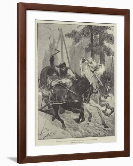 Travelling in Siberia, Mail-Sledge on the Road from Yeniseisk to Krasnoiarsk-null-Framed Giclee Print