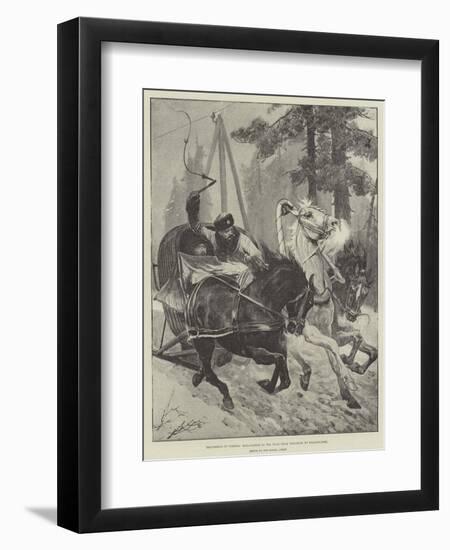 Travelling in Siberia, Mail-Sledge on the Road from Yeniseisk to Krasnoiarsk-null-Framed Premium Giclee Print