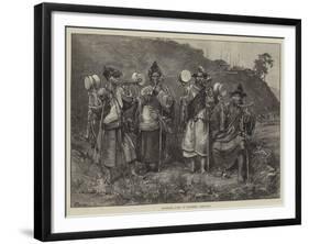 Travelling Lamas at Darjeeling, Himalayas-Felix Regamey-Framed Giclee Print