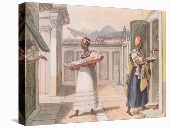 Travelling Saleswomen in Rio De Janeiro in 1827-Jean Baptiste Debret-Stretched Canvas