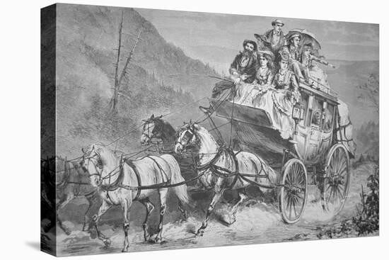 Travelling Through the American West by Concord Stagecoach in the 1860S-null-Stretched Canvas