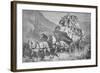 Travelling Through the American West by Concord Stagecoach in the 1860S-null-Framed Giclee Print