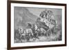 Travelling Through the American West by Concord Stagecoach in the 1860S-null-Framed Giclee Print