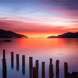 Beautiful Sunrise with Colours of Red, Orange and Purple, Canterbury New Zealand-Travellinglight-Photographic Print