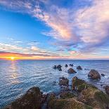 Rocks and Sea Stacks at Nugget Point Otago New Zealand, Sunrise-Travellinglight-Stretched Canvas