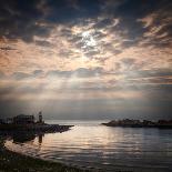 Old Sea Defences at Dawn, Smooth Water from Long Exposure-Travellinglight-Photographic Print