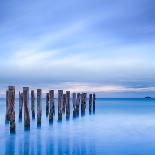 Old Sea Defences at Dawn, Smooth Water from Long Exposure-Travellinglight-Photographic Print