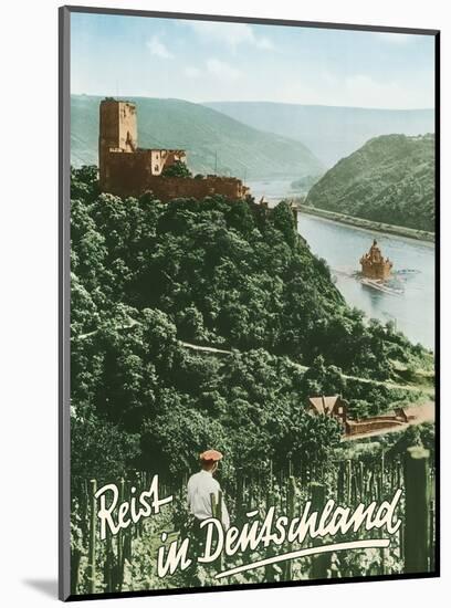 Travels in Germany (Deutschland) - Fürstenberg Castle Ruins - Rhine River-F^ Kratz-Mounted Art Print