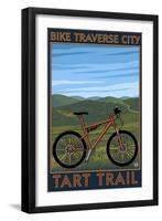 Traverse City, Michigan - Bike Tart Trail-Lantern Press-Framed Art Print