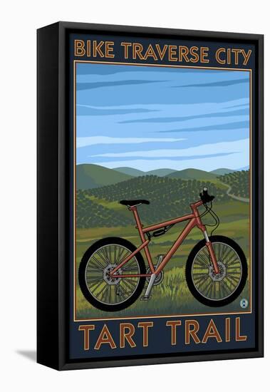 Traverse City, Michigan - Bike Tart Trail-Lantern Press-Framed Stretched Canvas