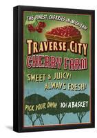 Traverse City, Michigan - Cherry Farm-null-Framed Poster