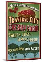 Traverse City, Michigan - Cherry Farm-Lantern Press-Mounted Art Print