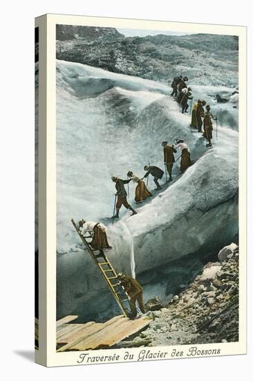 Traversing the Bossons Glacier, French Alps-null-Stretched Canvas