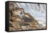 Travertine Limestone Terraces in Yellowstone National Park, Wyoming, USA-Mark Taylor-Framed Stretched Canvas