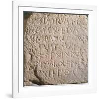 Travertine Marble Stele with Celtic-Latin Bilingual Inscription, Side B. Unearthed in Todi-null-Framed Giclee Print