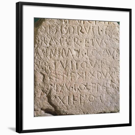 Travertine Marble Stele with Celtic-Latin Bilingual Inscription, Side B. Unearthed in Todi-null-Framed Giclee Print