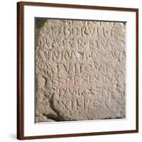 Travertine Marble Stele with Celtic-Latin Bilingual Inscription, Side B. Unearthed in Todi-null-Framed Giclee Print