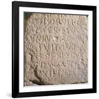 Travertine Marble Stele with Celtic-Latin Bilingual Inscription, Side B. Unearthed in Todi-null-Framed Giclee Print