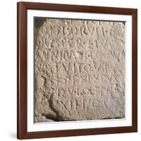 Travertine Marble Stele with Celtic-Latin Bilingual Inscription, Side B. Unearthed in Todi-null-Framed Giclee Print