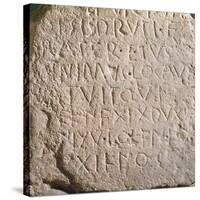 Travertine Marble Stele with Celtic-Latin Bilingual Inscription, Side B. Unearthed in Todi-null-Stretched Canvas