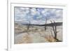 Travertine mineral terraces, Mammoth Hot Springs, Yellowstone National Park.-WILLIAM-Framed Photographic Print