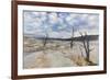 Travertine mineral terraces, Mammoth Hot Springs, Yellowstone National Park.-WILLIAM-Framed Photographic Print