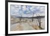 Travertine mineral terraces, Mammoth Hot Springs, Yellowstone National Park.-WILLIAM-Framed Photographic Print