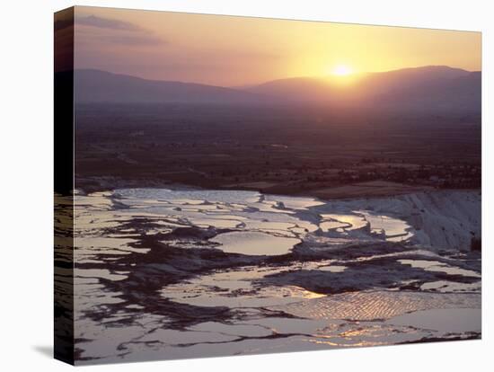 Travertine Terraces at Sunset, Pamukkale, Unesco World Heritage Site, Anatolia, Turkey-R H Productions-Stretched Canvas