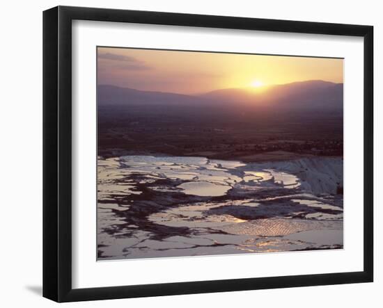 Travertine Terraces at Sunset, Pamukkale, Unesco World Heritage Site, Anatolia, Turkey-R H Productions-Framed Photographic Print