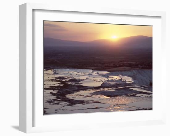 Travertine Terraces at Sunset, Pamukkale, Unesco World Heritage Site, Anatolia, Turkey-R H Productions-Framed Photographic Print