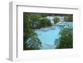 Travertine terraces, Huanglong Scenic and Historic Interest Area UNESCO WHS, Sichuan, China-Michel Roggo-Framed Photographic Print