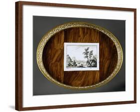 Tray for Serving Tea and Coffee with Trompe L'Oeil Decorations-null-Framed Giclee Print